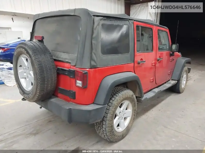 1C4HJWDG4HL576646 2017 Jeep Wrangler Unlimited Sport 4X4