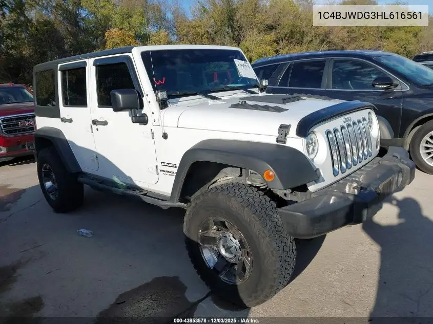 1C4BJWDG3HL616561 2017 Jeep Wrangler Unlimited Sport 4X4