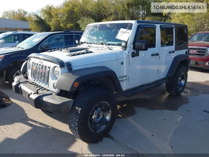 1C4BJWDG3HL616561 2017 Jeep Wrangler Unlimited Sport 4X4