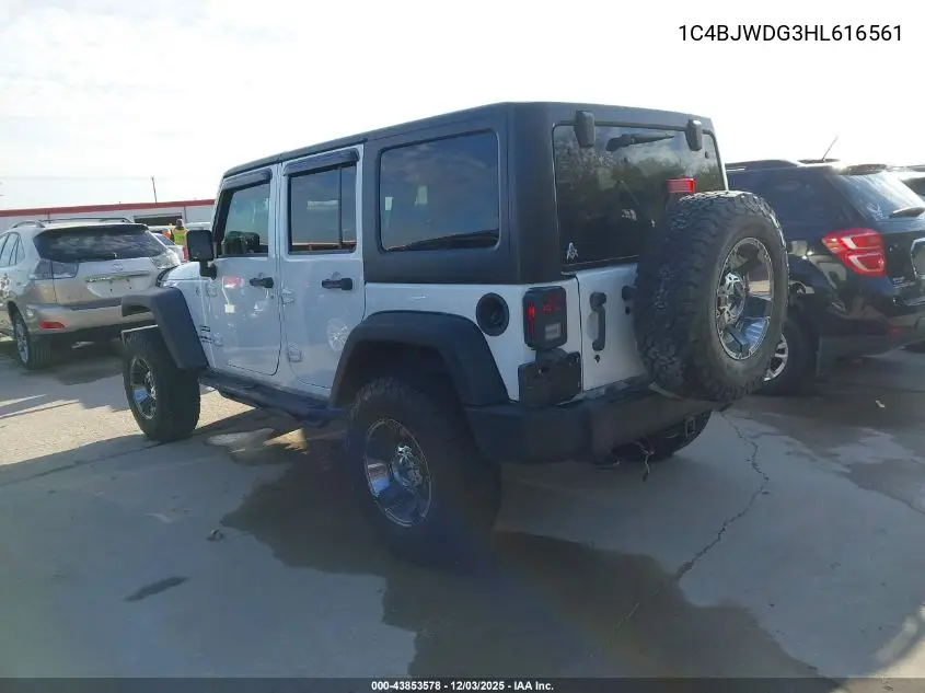 1C4BJWDG3HL616561 2017 Jeep Wrangler Unlimited Sport 4X4