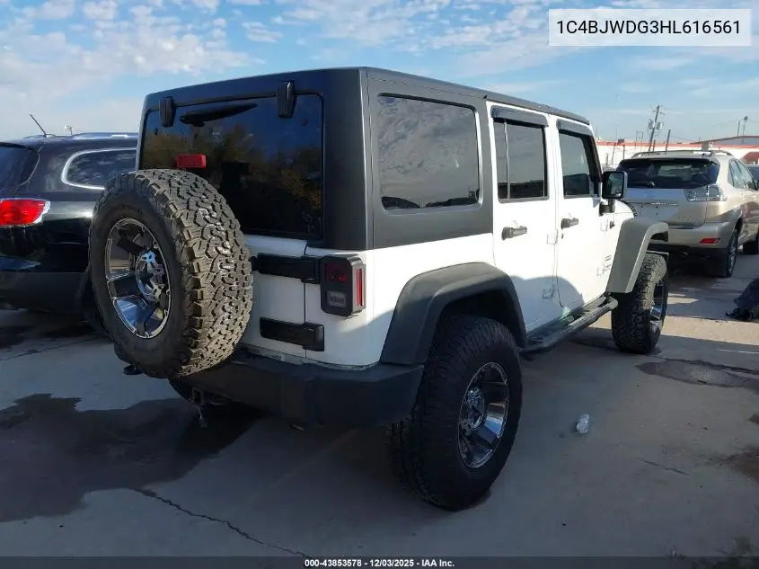 1C4BJWDG3HL616561 2017 Jeep Wrangler Unlimited Sport 4X4