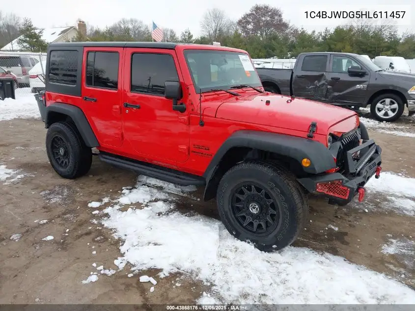 1C4BJWDG5HL611457 2017 Jeep Wrangler Unlimited Sport 4X4