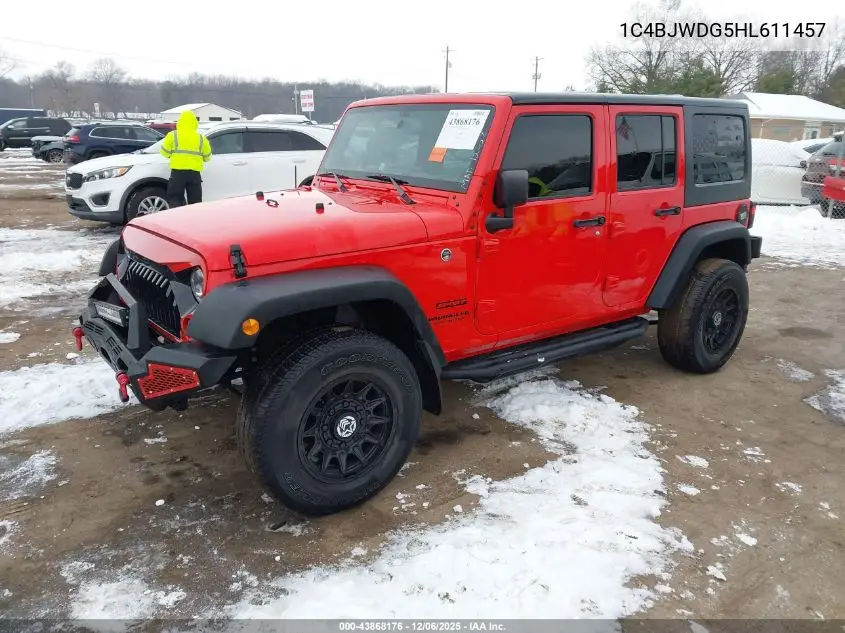 1C4BJWDG5HL611457 2017 Jeep Wrangler Unlimited Sport 4X4
