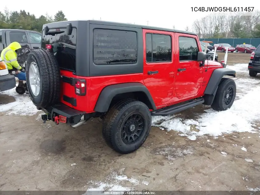 1C4BJWDG5HL611457 2017 Jeep Wrangler Unlimited Sport 4X4