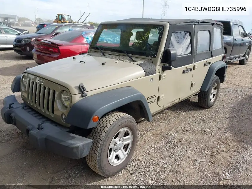 1C4BJWDG8HL735996 2017 Jeep Wrangler Unlimited Sport 4X4