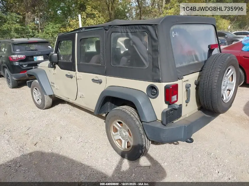 1C4BJWDG8HL735996 2017 Jeep Wrangler Unlimited Sport 4X4