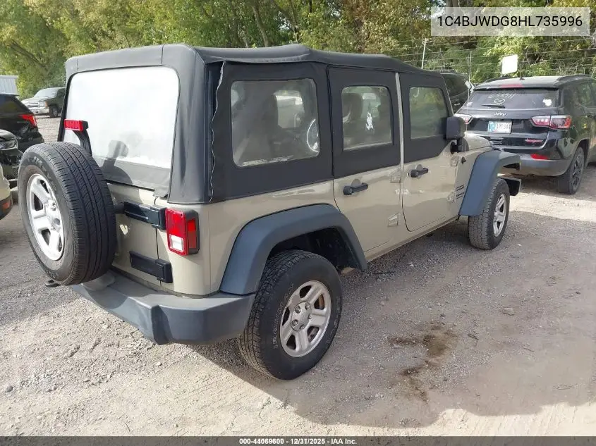 1C4BJWDG8HL735996 2017 Jeep Wrangler Unlimited Sport 4X4