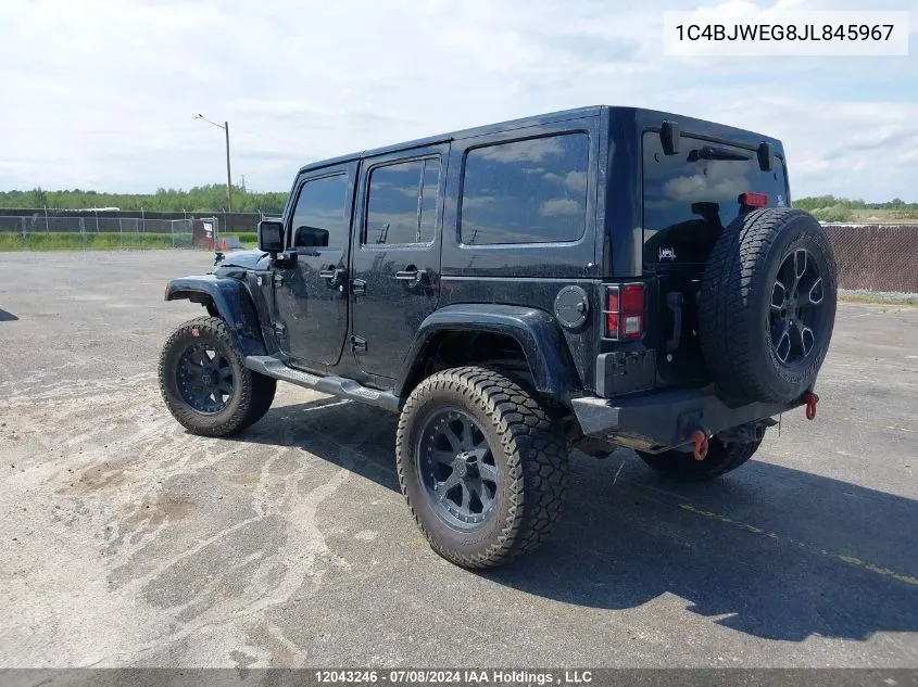 2018 Jeep Wrangler Jk Unlimited Sahara VIN: 1C4BJWEG8JL845967 Lot: 12043246