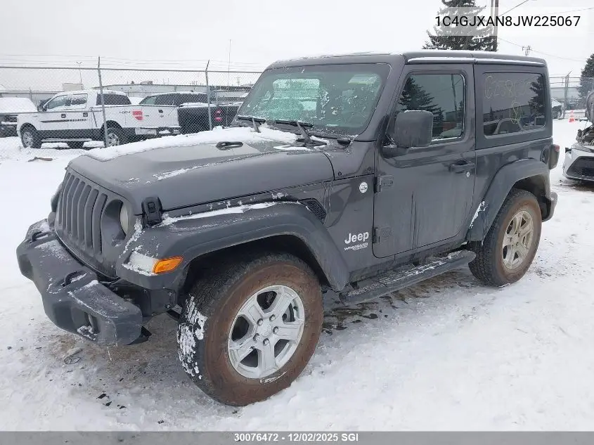 1C4GJXAN8JW225067 2018 Jeep Wrangler Sport
