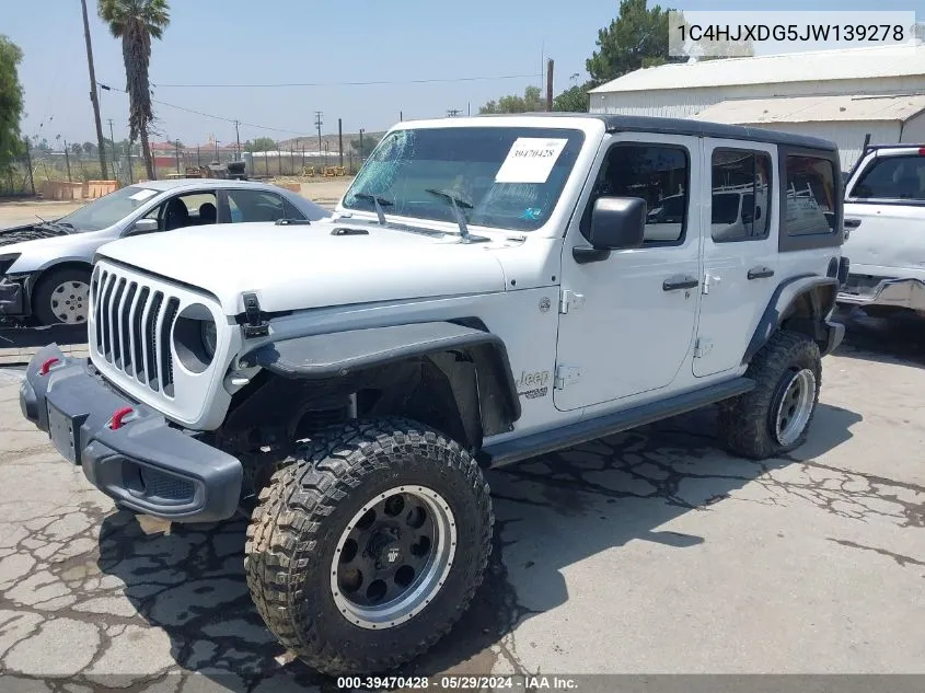 2018 Jeep Wrangler Unlimited Sport S 4X4 VIN: 1C4HJXDG5JW139278 Lot: 39470428