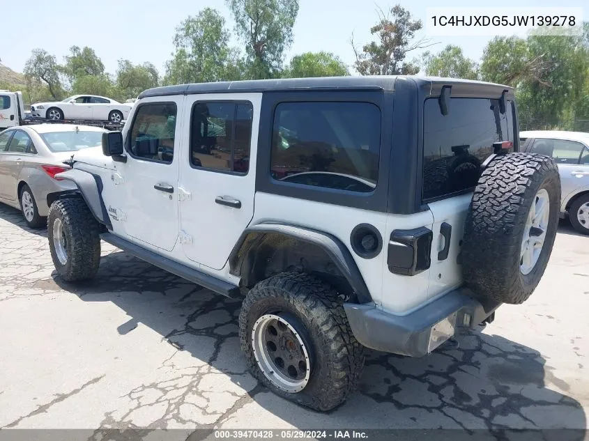 2018 Jeep Wrangler Unlimited Sport S 4X4 VIN: 1C4HJXDG5JW139278 Lot: 39470428