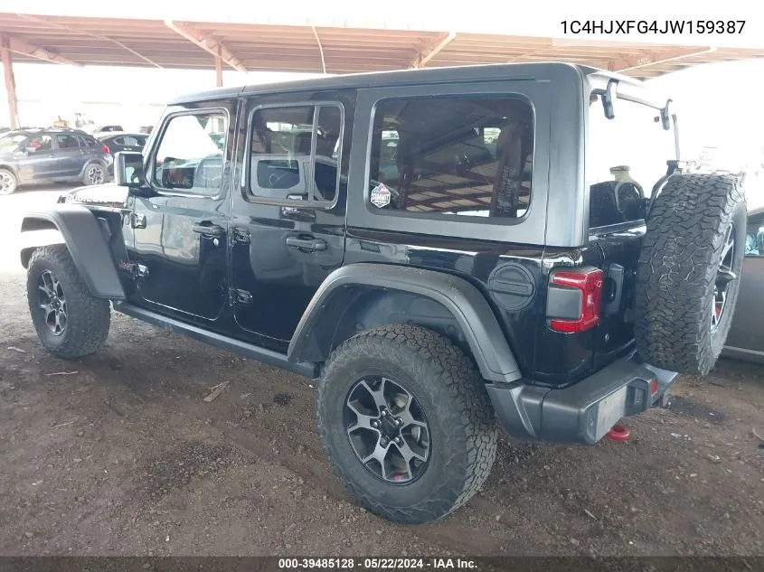 2018 Jeep Wrangler Unlimited Rubicon VIN: 1C4HJXFG4JW159387 Lot: 39485128