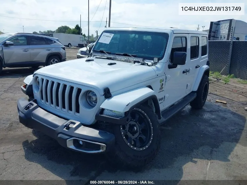 2018 Jeep Wrangler Unlimited Sahara 4X4 VIN: 1C4HJXEG2JW131749 Lot: 39760046