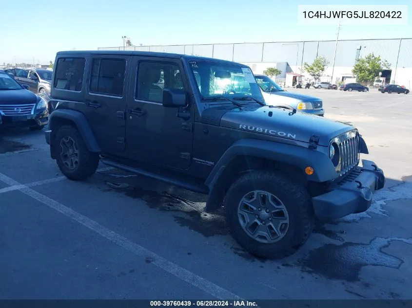 2018 Jeep Wrangler Jk Unlimited Rubicon 4X4 VIN: 1C4HJWFG5JL820422 Lot: 39760439