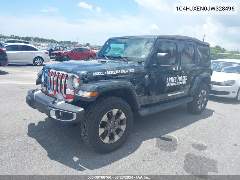 2018 Jeep Wrangler Unlimited Sahara 4X4 VIN: 1C4HJXEN0JW328496 Lot: 39766760