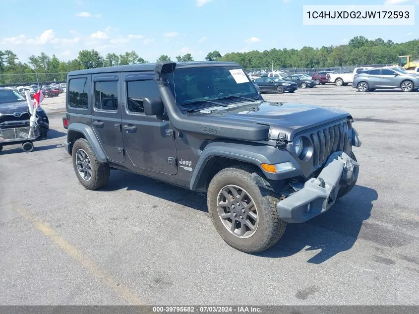 1C4HJXDG2JW172593 2018 Jeep Wrangler Unlimited Sport 4X4