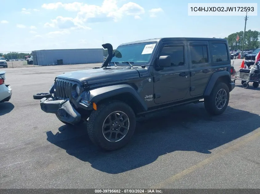 1C4HJXDG2JW172593 2018 Jeep Wrangler Unlimited Sport 4X4