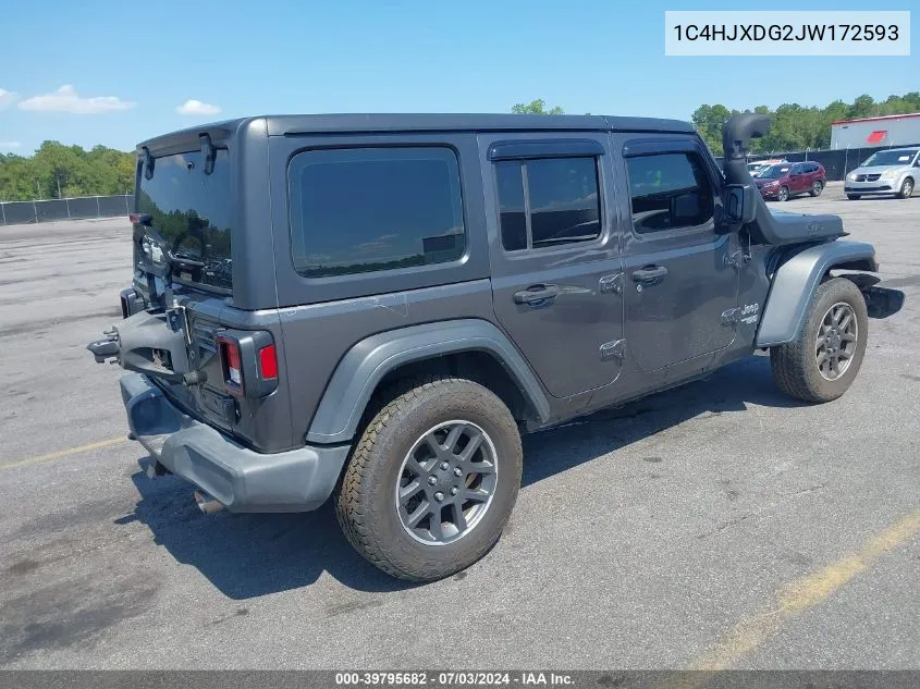 2018 Jeep Wrangler Unlimited Sport 4X4 VIN: 1C4HJXDG2JW172593 Lot: 39795682