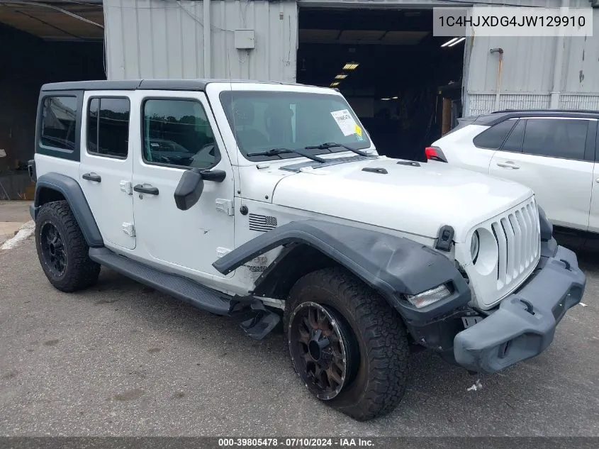 1C4HJXDG4JW129910 2018 Jeep Wrangler Unlimited Sport S 4X4