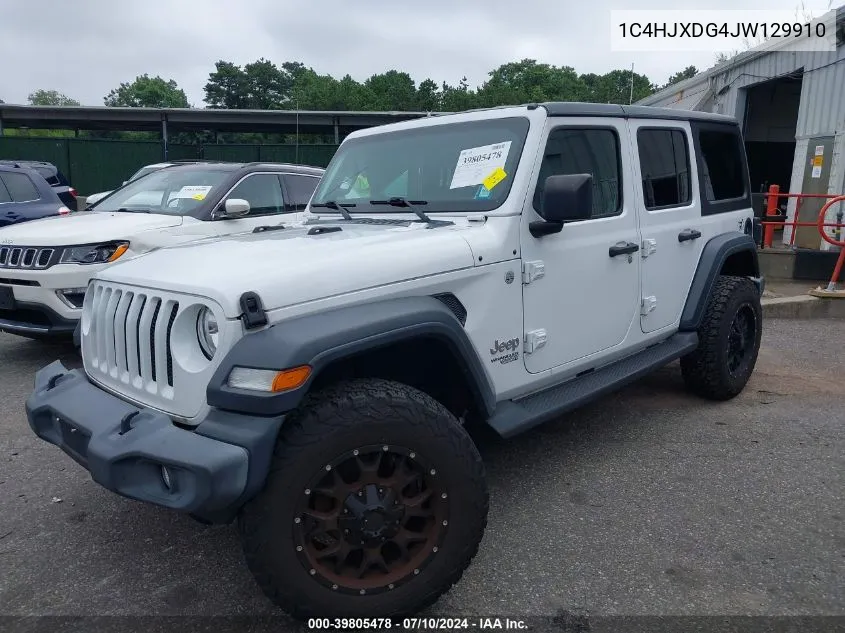 2018 Jeep Wrangler Unlimited Sport S 4X4 VIN: 1C4HJXDG4JW129910 Lot: 39805478