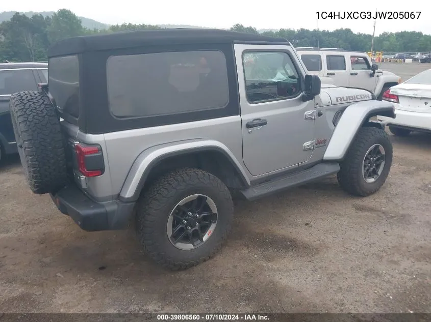 2018 Jeep Wrangler Rubicon 4X4 VIN: 1C4HJXCG3JW205067 Lot: 39806560