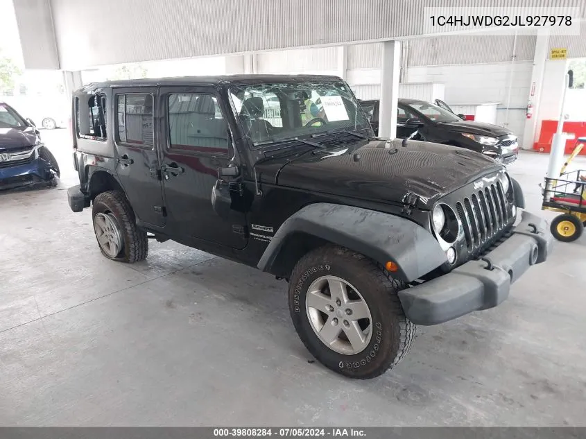 1C4HJWDG2JL927978 2018 Jeep Wrangler Jk Unlimited Sport S 4X4