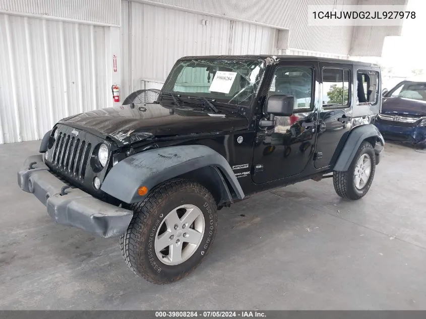 1C4HJWDG2JL927978 2018 Jeep Wrangler Jk Unlimited Sport S 4X4