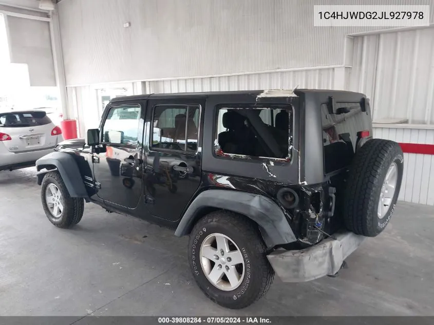 2018 Jeep Wrangler Jk Unlimited Sport S 4X4 VIN: 1C4HJWDG2JL927978 Lot: 39808284