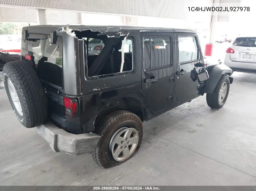 2018 Jeep Wrangler Jk Unlimited Sport S 4X4 VIN: 1C4HJWDG2JL927978 Lot: 39808284