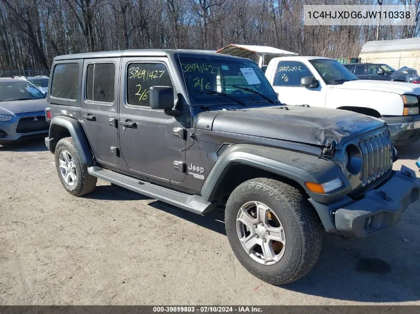 2018 Jeep Wrangler Unlimited Sport S 4X4 VIN: 1C4HJXDG6JW110338 Lot: 39819803