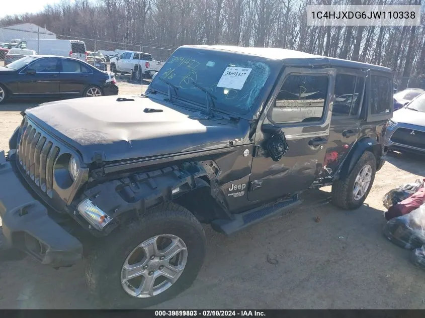 2018 Jeep Wrangler Unlimited Sport S 4X4 VIN: 1C4HJXDG6JW110338 Lot: 39819803