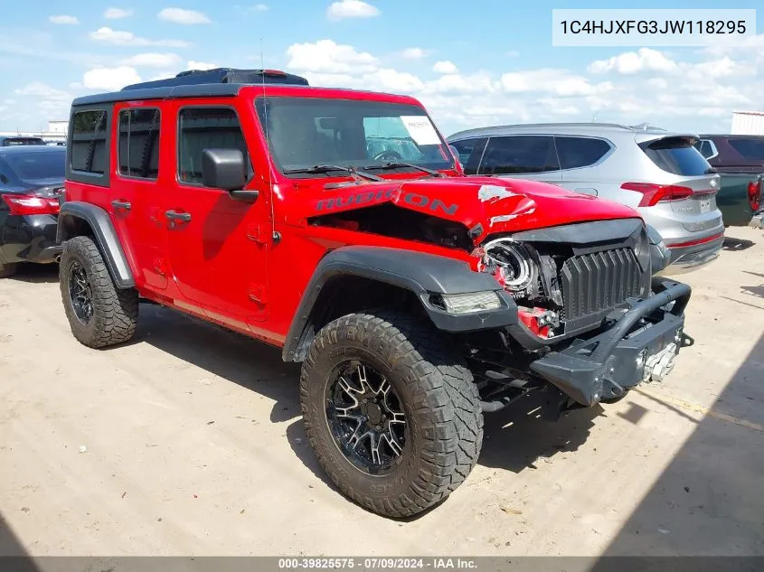 2018 Jeep Wrangler Unlimited Rubicon 4X4 VIN: 1C4HJXFG3JW118295 Lot: 39825575