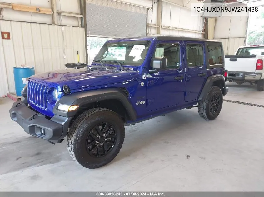 1C4HJXDN9JW241438 2018 Jeep Wrangler Unlimited Sport 4X4