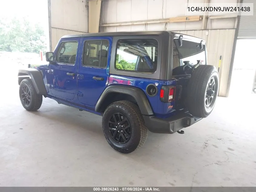 1C4HJXDN9JW241438 2018 Jeep Wrangler Unlimited Sport 4X4