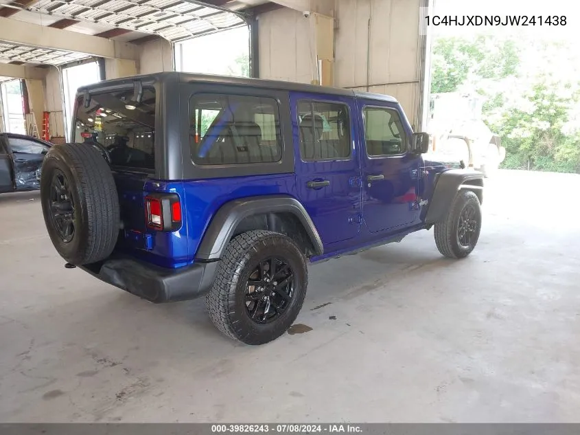 1C4HJXDN9JW241438 2018 Jeep Wrangler Unlimited Sport 4X4