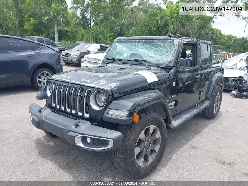 2018 Jeep Wrangler Unlimited Sahara 4X4 VIN: 1C4HJXEG2JW147904 Lot: 39830821