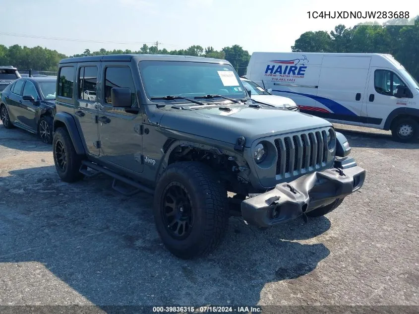 1C4HJXDN0JW283688 2018 Jeep Wrangler Unlimited Sport 4X4