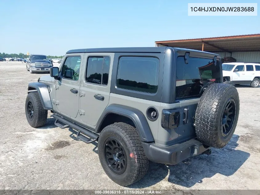 2018 Jeep Wrangler Unlimited Sport 4X4 VIN: 1C4HJXDN0JW283688 Lot: 39836315