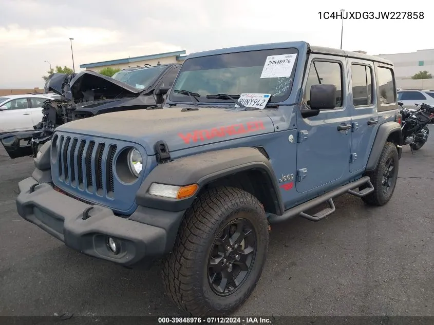 1C4HJXDG3JW227858 2018 Jeep Wrangler Unlimited Sport