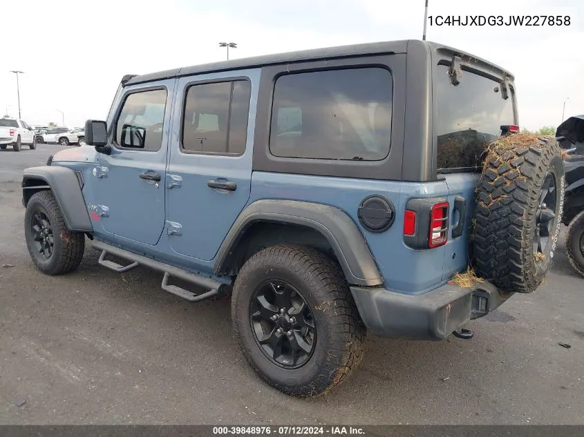 2018 Jeep Wrangler Unlimited Sport VIN: 1C4HJXDG3JW227858 Lot: 39848976