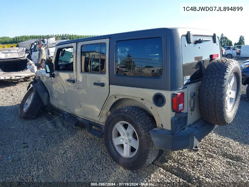 2018 Jeep Wrangler Jk Unlimited Sport VIN: 1C4BJWDG7JL894899 Lot: 39872694