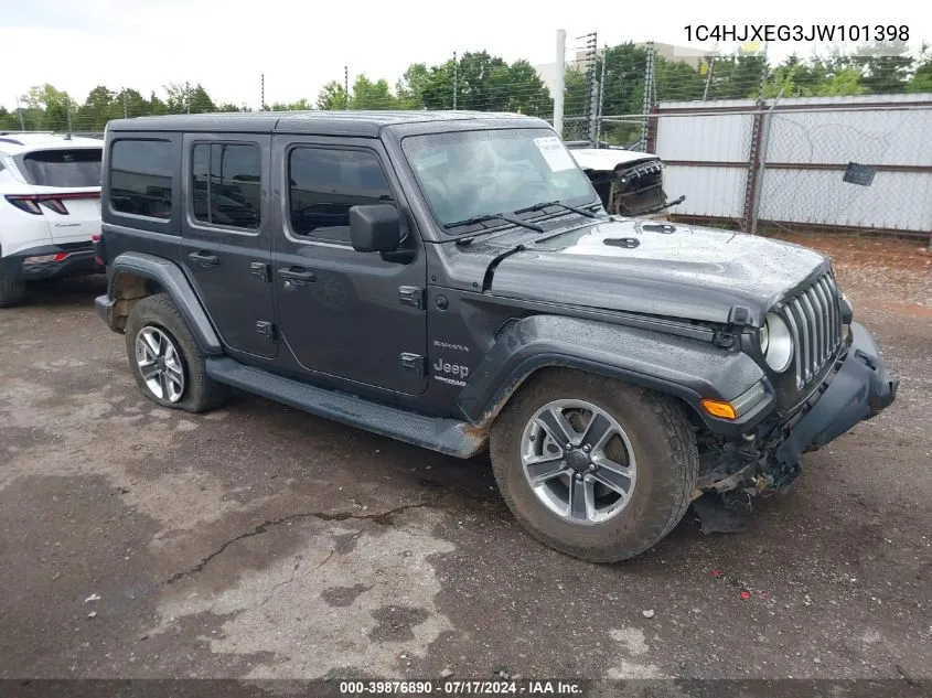 2018 Jeep Wrangler Unlimited Sahara VIN: 1C4HJXEG3JW101398 Lot: 39876890