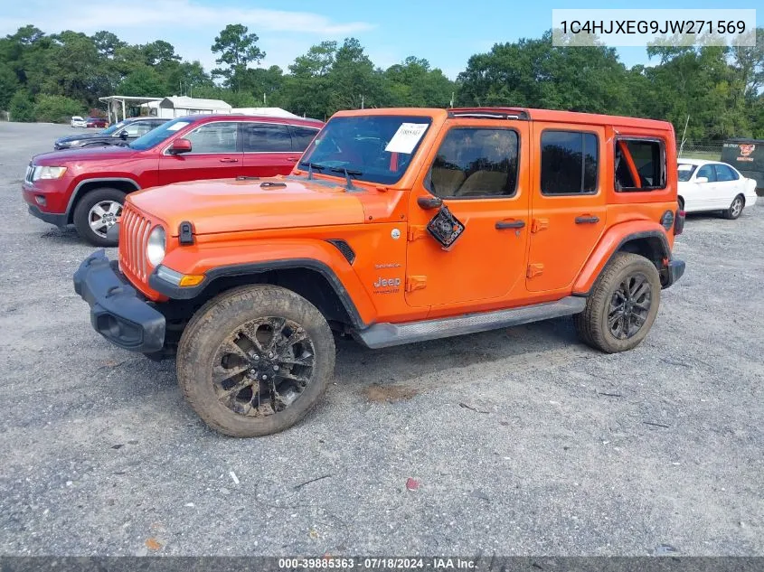 2018 Jeep Wrangler Unlimited Sahara 4X4 VIN: 1C4HJXEG9JW271569 Lot: 39885363