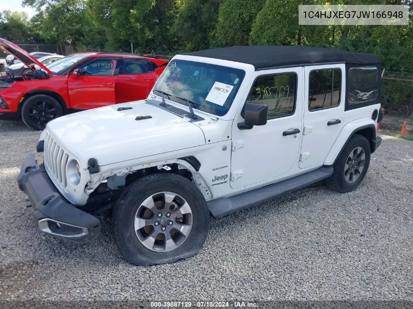 2018 Jeep Wrangler Unlimited Sahara 4X4 VIN: 1C4HJXEG7JW166948 Lot: 39887129