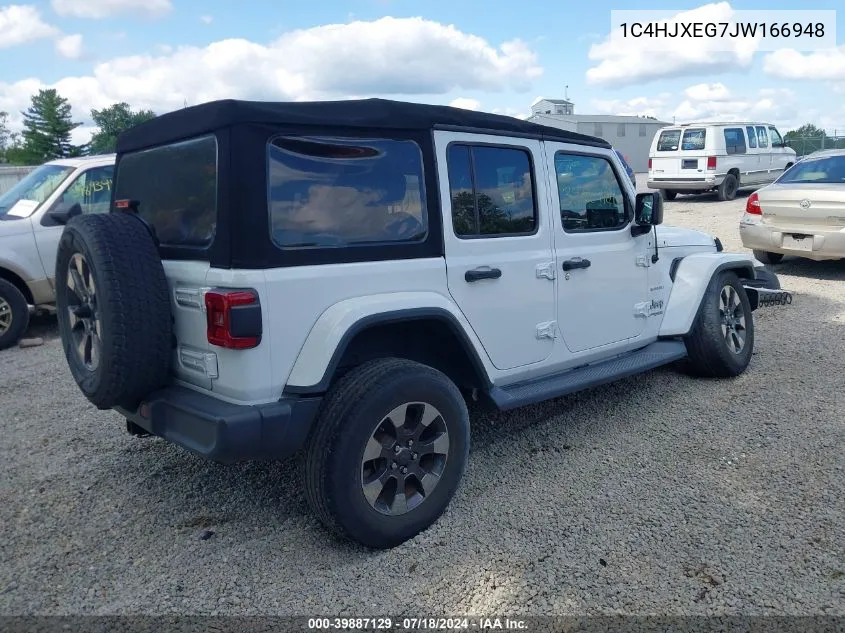 2018 Jeep Wrangler Unlimited Sahara 4X4 VIN: 1C4HJXEG7JW166948 Lot: 39887129