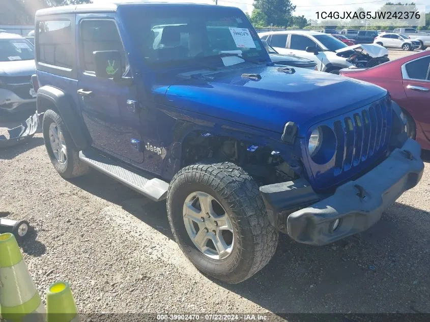 2018 Jeep Wrangler Sport S 4X4 VIN: 1C4GJXAG5JW242376 Lot: 39902470