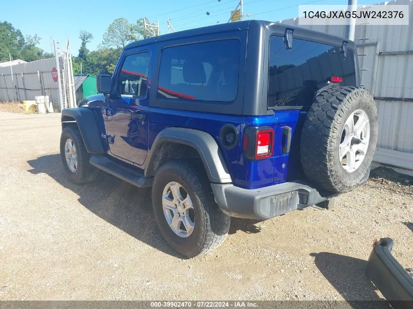 2018 Jeep Wrangler Sport S 4X4 VIN: 1C4GJXAG5JW242376 Lot: 39902470