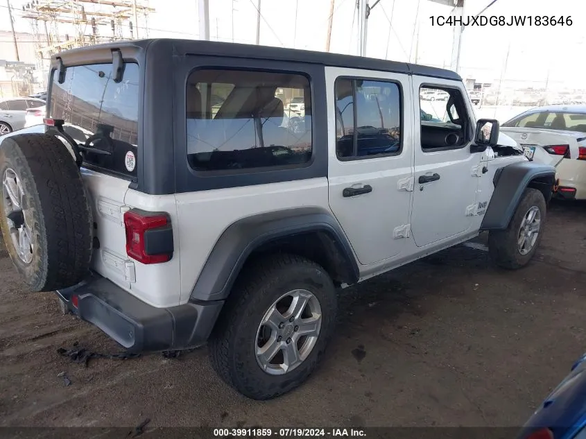 1C4HJXDG8JW183646 2018 Jeep Wrangler Unlimited Sport