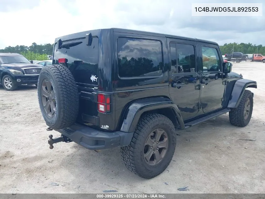 2018 Jeep Wrangler Jk Unlimited Golden Eagle 4X4 VIN: 1C4BJWDG5JL892553 Lot: 39929325