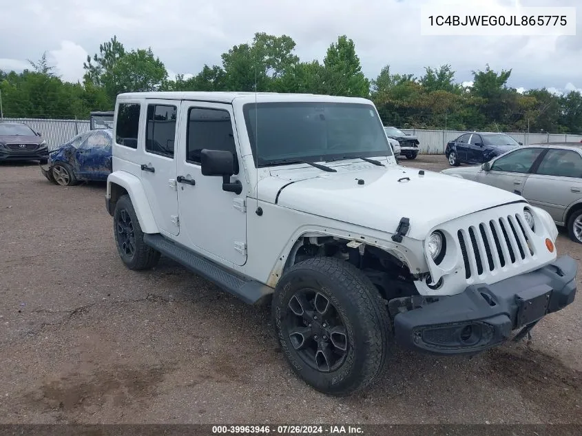 2018 Jeep Wrangler Jk Unlimited Altitude 4X4 VIN: 1C4BJWEG0JL865775 Lot: 39963946